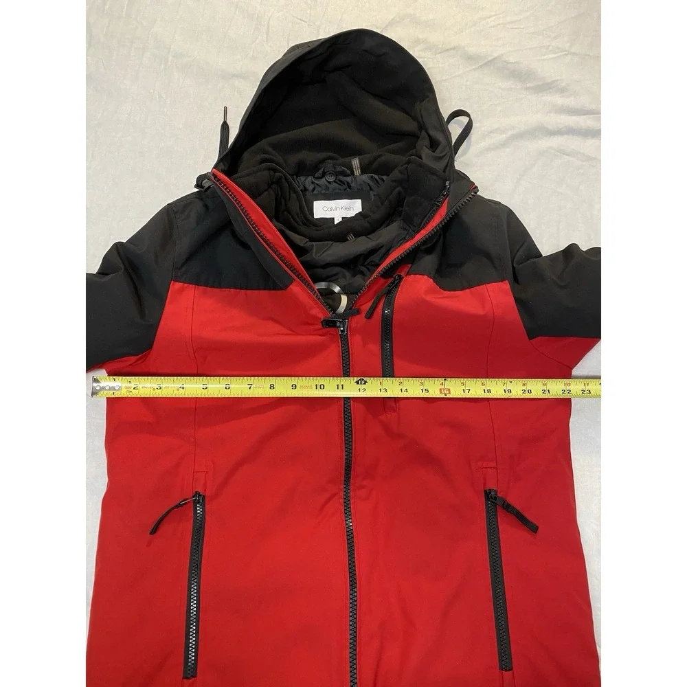 Calvin Klein 3-in-1‎ Jacket Red Black Hooded Coat Mens S Insulated
